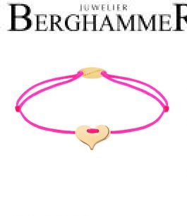 Filo Armband Textil Neon-Pink Herz 750 Gold gelbgold 21203363