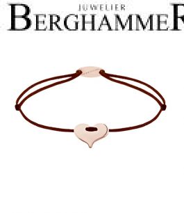 Filo Armband Textil Braun Herz 750 Gold roségold 21203371