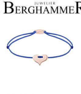 Filo Armband Textil Blitzblau Herz 750 Gold roségold 21203378