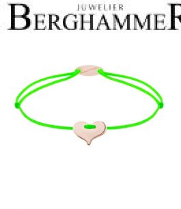 Filo Armband Textil Neon-Grün Herz 750 Gold roségold 21203382
