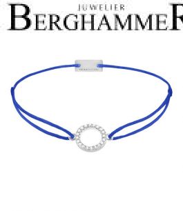 Filo Armband Textil Blitzblau Kreis 925 Silber rhodiniert 21203471