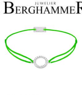 Filo Armband Textil Neon-Grün Kreis 925 Silber rhodiniert 21203475