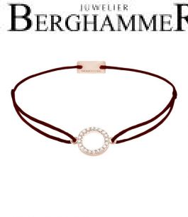 Filo Armband Textil Braun Kreis 925 Silber roségold vergoldet 21203488
