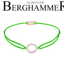 Filo Armband Textil Neon-Grün Kreis 925 Silber roségold vergoldet 21203499