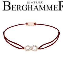 Filo Armband Textil Braun Infinity 925 Silber roségold vergoldet 21203502