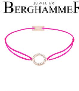 Filo Armband Textil Neon-Pink Kreis 925 Silber roségold vergoldet 21203504