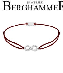 Filo Armband Textil Braun Infinity 925 Silber rhodiniert 21203513