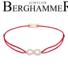 Filo Armband Textil Rot Infinity 925 Silber roségold vergoldet 21203530