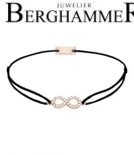 Filo Armband Textil Schwarz Infinity 925 Silber roségold vergoldet 21203531