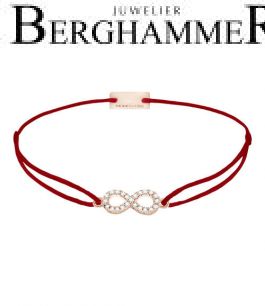 Filo Armband Textil Weinrot Infinity 925 Silber roségold vergoldet 21203534