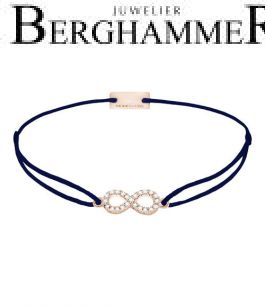 Filo Armband Textil Dunkelblau Infinity 925 Silber roségold vergoldet 21203544