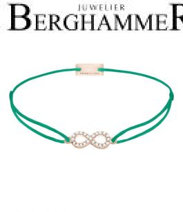 Filo Armband Textil Grasgrün Infinity 925 Silber roségold vergoldet 21203546