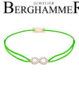 Filo Armband Textil Neon-Grün Infinity 925 Silber roségold vergoldet 21203547