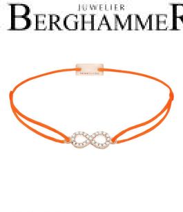 Filo Armband Textil Neon-Orange Infinity 925 Silber roségold vergoldet 21203552