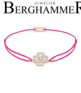 Filo Armband Textil Neon-Pink Kleeblatt 925 Silber roségold vergoldet 21203597