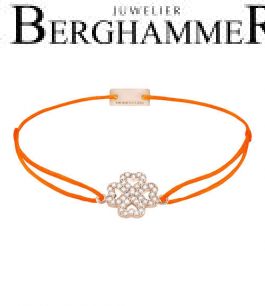 Filo Armband Textil Neon-Orange Kleeblatt 925 Silber roségold vergoldet 21203598
