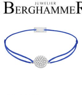 Filo Armband Textil Blitzblau Kreis Pavé 925 Silber rhodiniert 21203661