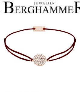 Filo Armband Textil Braun Kreis Pavé 925 Silber roségold vergoldet 21203678