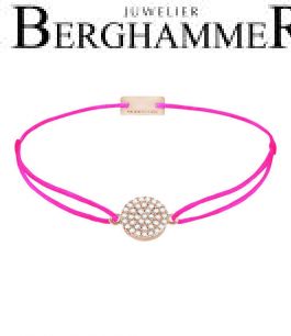 Filo Armband Textil Neon-Pink Kreis Pavé 925 Silber roségold vergoldet 21203693