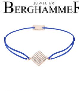Filo Armband Textil Blitzblau Quadrat Pavé 925 Silber roségold vergoldet 21203733
