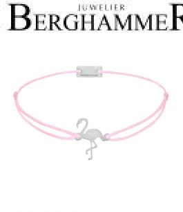 Filo Armband Textil Rosa Flamingo 925 Silber rhodiniert 21203751