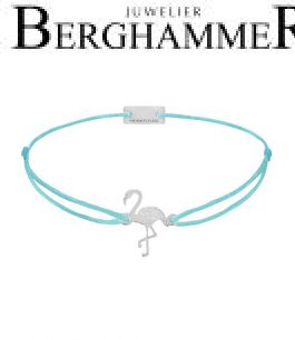 Filo Armband Textil Hellblau Flamingo 925 Silber rhodiniert 21203761