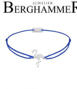 Filo Armband Textil Blitzblau Flamingo 925 Silber rhodiniert 21203762