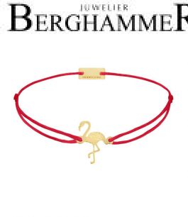 Filo Armband Textil Rot Flamingo 925 Silber gelbgold vergoldet 21203772
