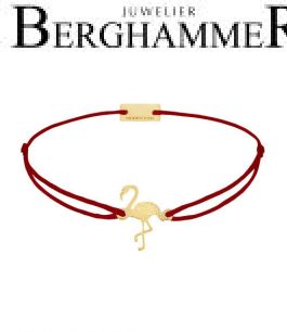 Filo Armband Textil Weinrot Flamingo 925 Silber gelbgold vergoldet 21203775