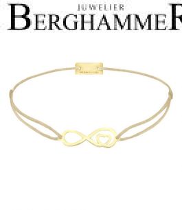 Filo Armband Textil Champagne Infinity-Herz 925 Silber gelbgold vergoldet 21203846