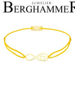 Filo Armband Textil Gelb Infinity-Herz 925 Silber gelbgold vergoldet 21203849