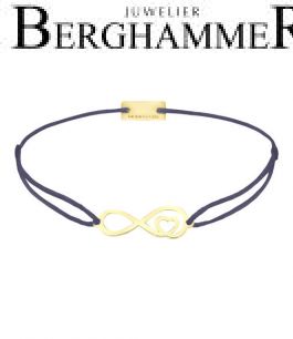 Filo Armband Textil Grau-Lila Infinity-Herz 925 Silber gelbgold vergoldet 21203852