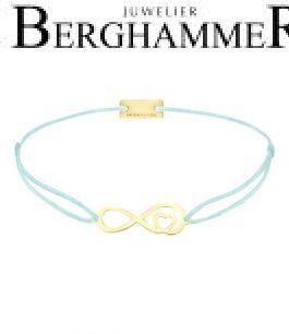 Filo Armband Textil Mint Infinity-Herz 925 Silber gelbgold vergoldet 21203855