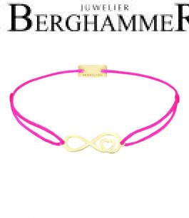Filo Armband Textil Neon-Pink Infinity-Herz 925 Silber gelbgold vergoldet 21203866