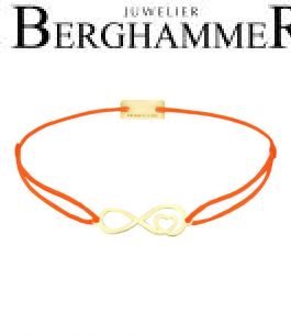 Filo Armband Textil Neon-Orange Infinity-Herz 925 Silber gelbgold vergoldet 21203867