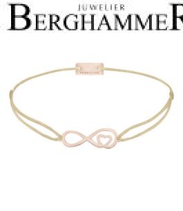 Filo Armband Textil Champagne Infinity-Herz 925 Silber roségold vergoldet 21203870