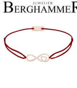 Filo Armband Textil Weinrot Infinity-Herz 925 Silber roségold vergoldet 21203872