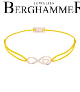 Filo Armband Textil Gelb Infinity-Herz 925 Silber roségold vergoldet 21203873