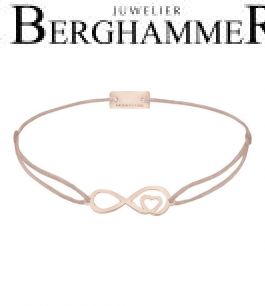 Filo Armband Textil Beige Infinity-Herz 925 Silber roségold vergoldet 21203874