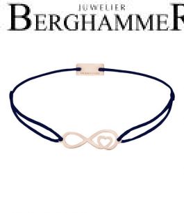 Filo Armband Textil Dunkelblau Infinity-Herz 925 Silber roségold vergoldet 21203883