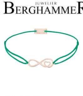 Filo Armband Textil Grasgrün Infinity-Herz 925 Silber roségold vergoldet 21203885