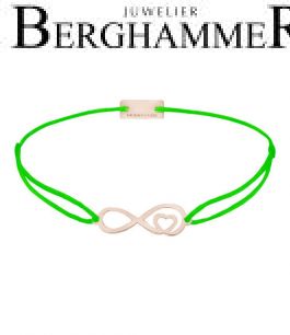Filo Armband Textil Neon-Grün Infinity-Herz 925 Silber roségold vergoldet 21203886