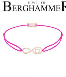 Filo Armband Textil Neon-Pink Infinity-Herz 925 Silber roségold vergoldet 21203890