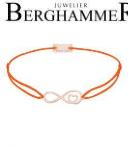 Filo Armband Textil Neon-Orange Infinity-Herz 925 Silber roségold vergoldet 21203891