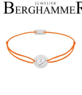 Filo Armband Textil Neon-Orange 925 Silber rhodiniert 21203914