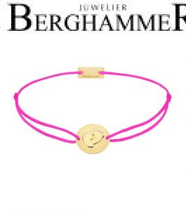 Filo Armband Textil Neon-Pink 925 Silber gelbgold vergoldet 21203937