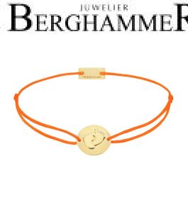 Filo Armband Textil Neon-Orange 925 Silber gelbgold vergoldet 21203938