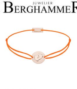 Filo Armband Textil Neon-Orange 925 Silber roségold vergoldet 21203962