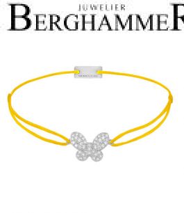Filo Armband Textil Gelb Schmetterling 925 Silber rhodiniert 21203969