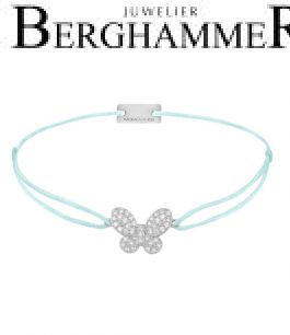 Filo Armband Textil Mint Schmetterling 925 Silber rhodiniert 21203975